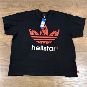 Men’s adidas x hellstar Black and Red Graphic T-Shirt size xl